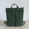 Triple Neutral Tone Fold-Top Expandable Backpack With Centered Fabric Carry Loop, Divided Front Storage Panels And Collapsible Lightweight Silhouette