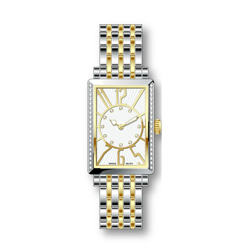 Square Stainless Steel Couple Watch