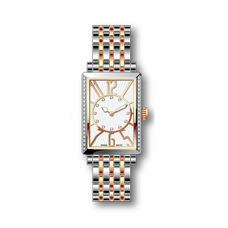 Square Stainless Steel Couple Watch